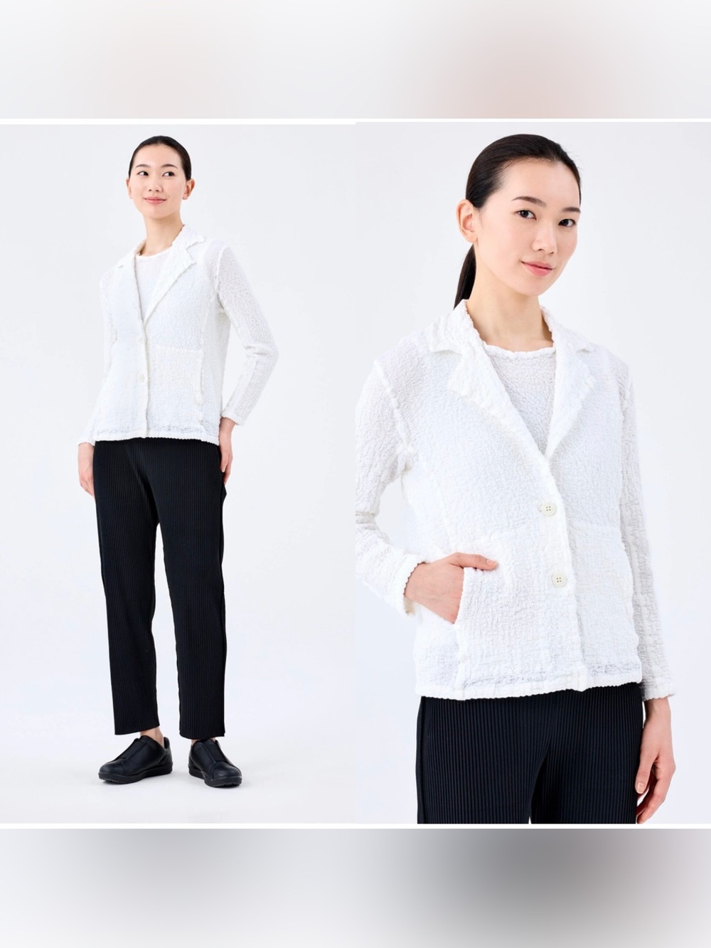 NEW me ISSEY MIYAKE CAULIFLOWER JACKET in white